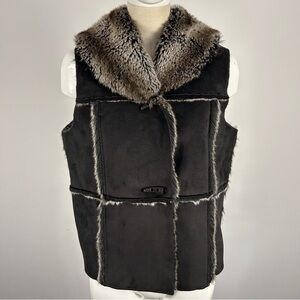 ❤️ Parkhurst Black Faux Fur Women Vest Size M